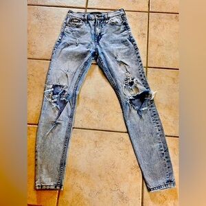 Aeropostale Cheeky Jeggings Distressed Light Blue Jeans Grunge Size 0R Teen Gift